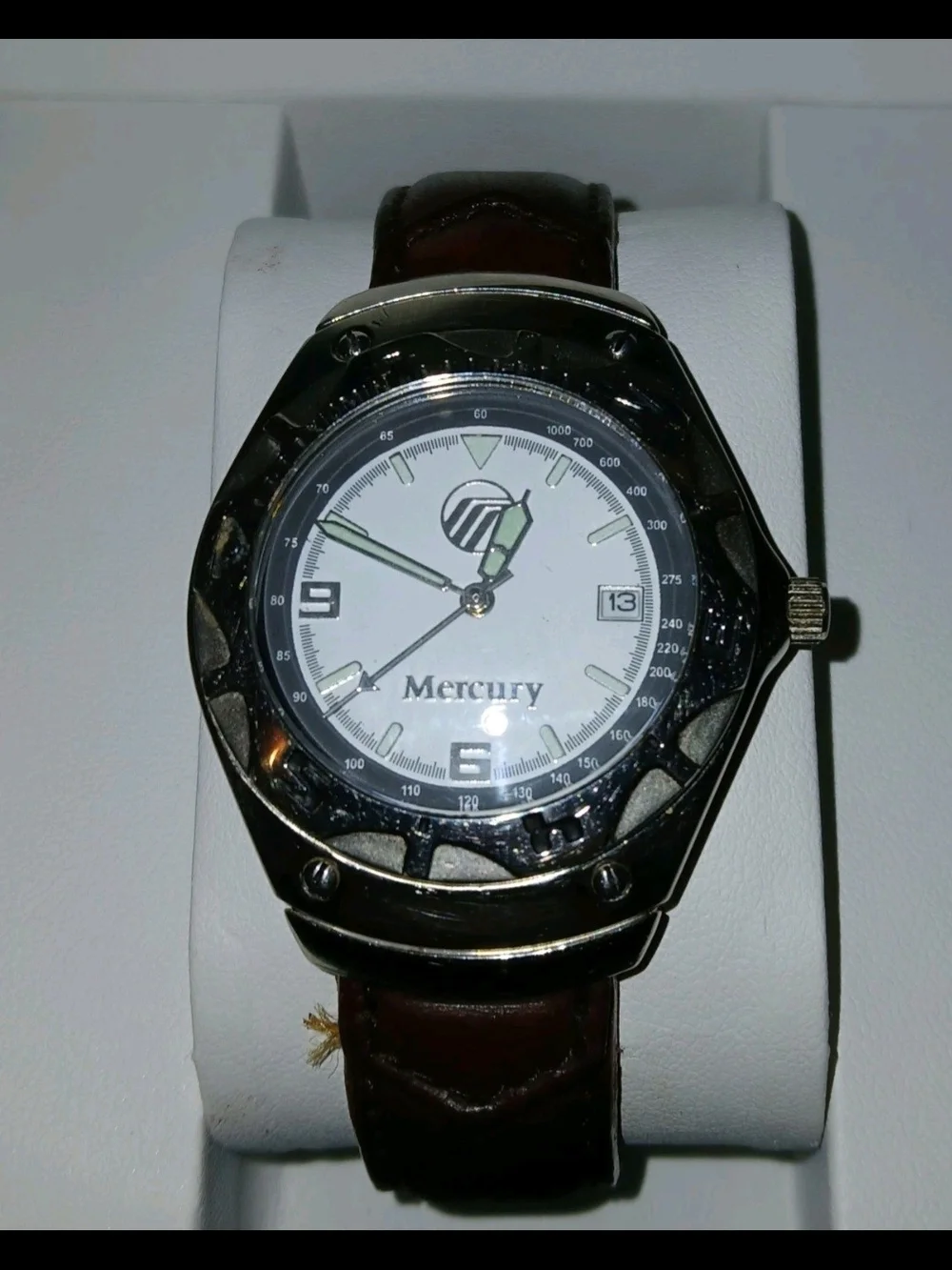 ​Vintage Ford Motor Co Mercury Wristwatch Official Licensed Leather Strap Watch